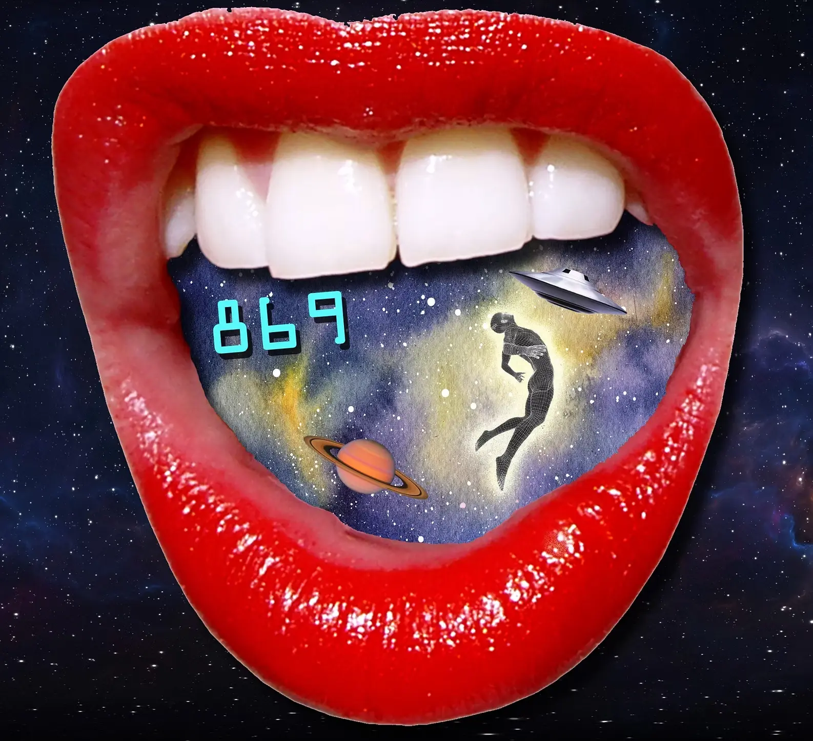 The Number Witch logo: red lips open onto a cosmic world of numbers, planets, and possibility